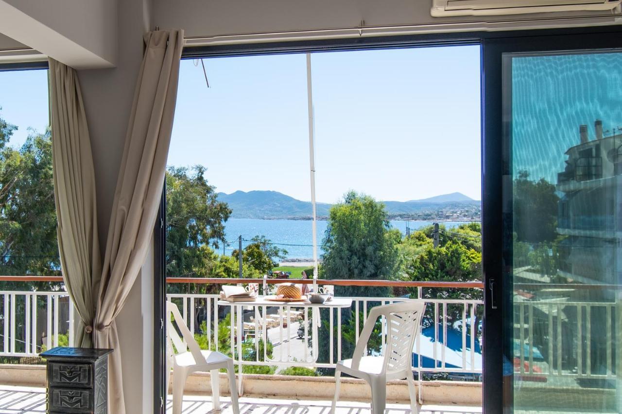 Lavish & Spacious Apt With Stunning Seaview, 10 Min Ath Airport Artémida Eksteriør bilde